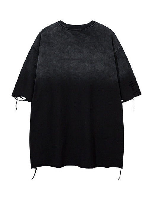 Distressed Washed Oversize Hole T-shirts
