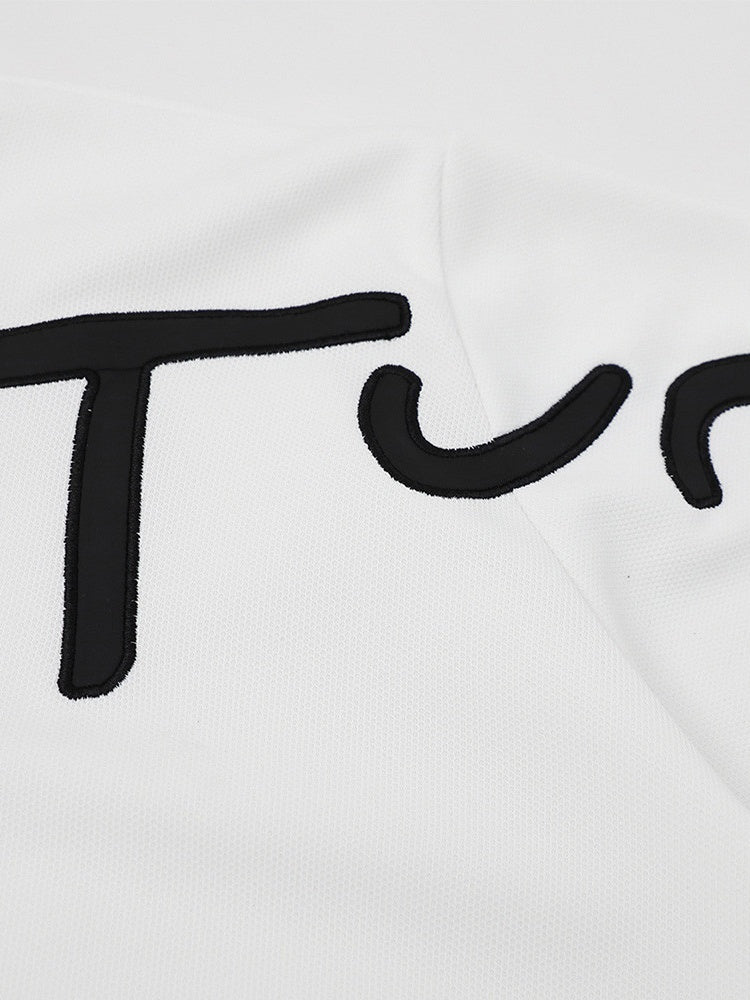 Letter Embroidery Ins Loose-fit POLO Shirt