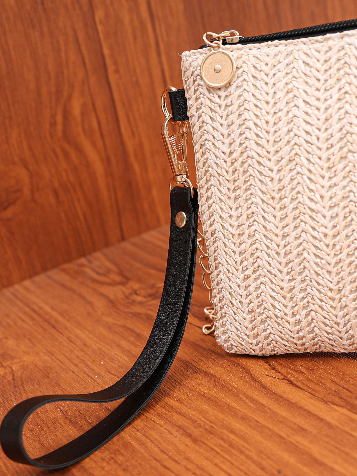 Solid Color Vacation Straw Crossbody Bag