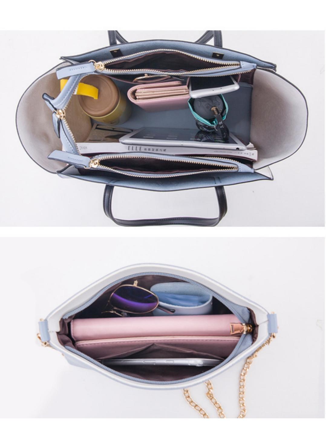 4-piece Patchwork Tote Bag Set