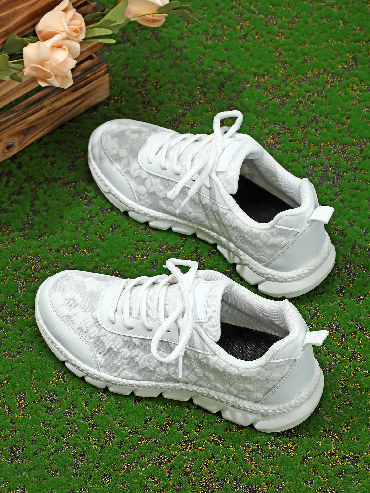 Floral Mesh Women's Casual Sneakers