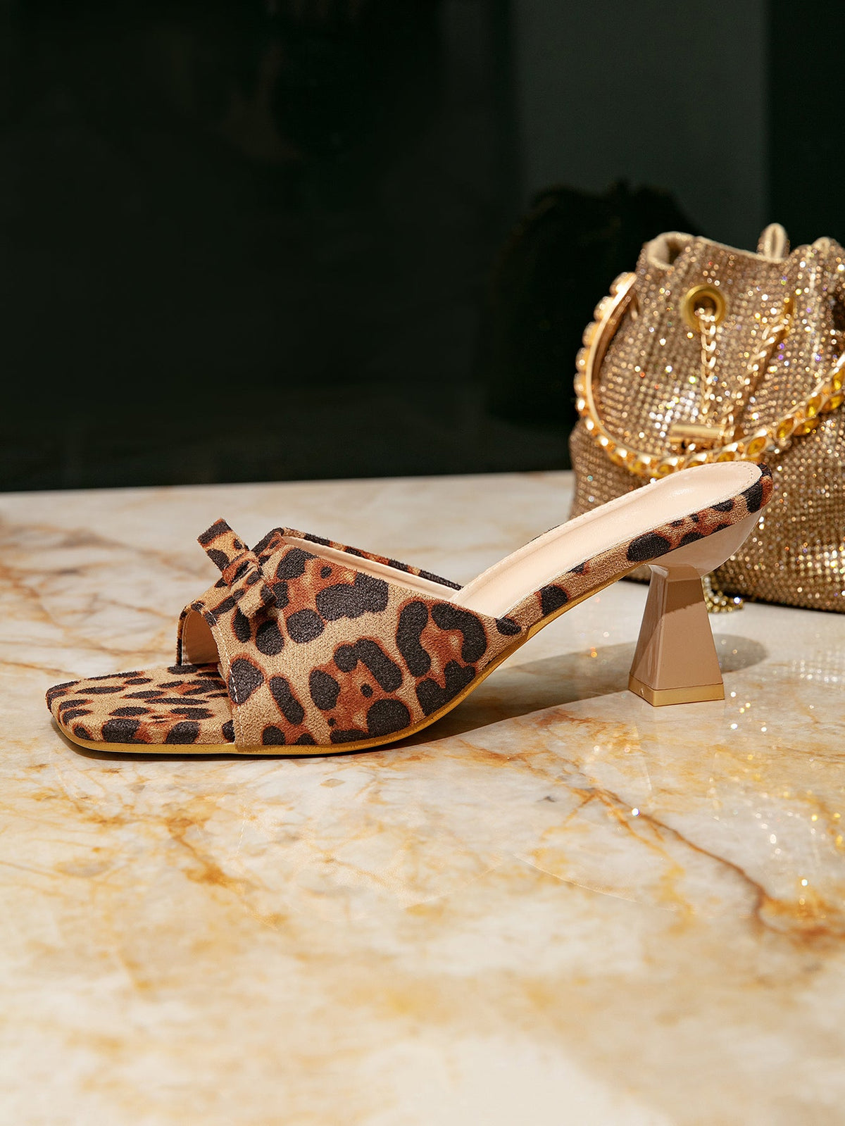 Leopard Print Women's High-heeled Sandals