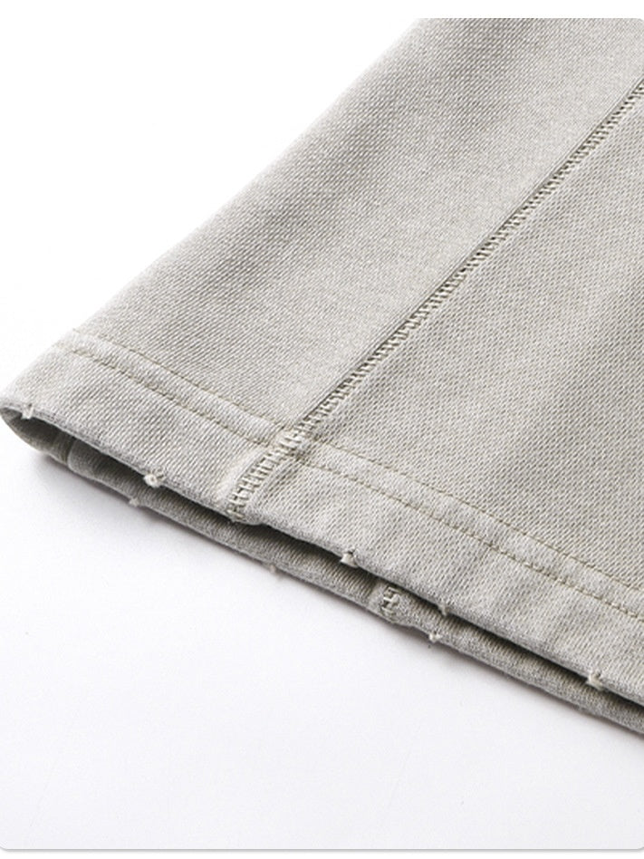 Liber Summer Neutral wear Trouser leg stitching Solid Color Pants