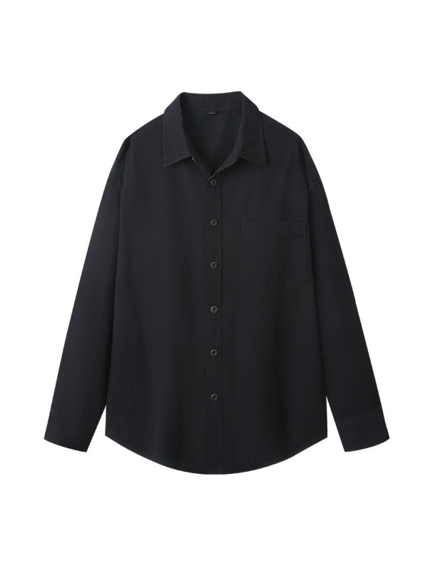 Retro Simplicity Loose-fit Shirts
