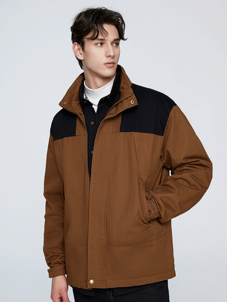 Splicing Contrasting Colors Design Windproof All-match Leisure Jackets
