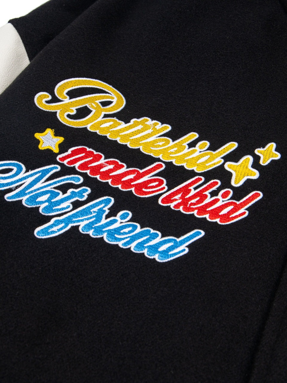 Campus Style Contrasting Colors Towel Embroidery Flocking Embroidery Letter Baseball Jersey