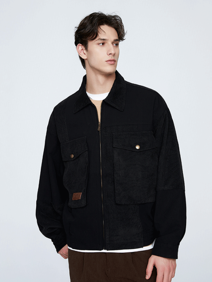 Splicing Contrasting Colors Design Outdoor Leisure All-match Lightweight Work Jacket