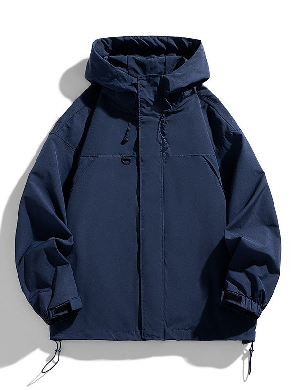 Liber Autumn Neutral wear Multiple pockets Plaid Solid Color Jackets