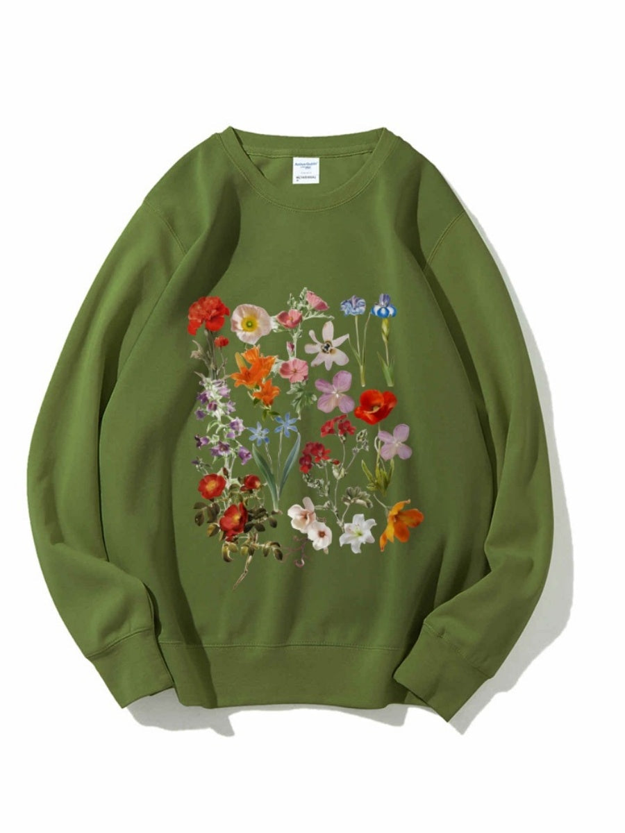 Flower Head Printed Sweatshirt