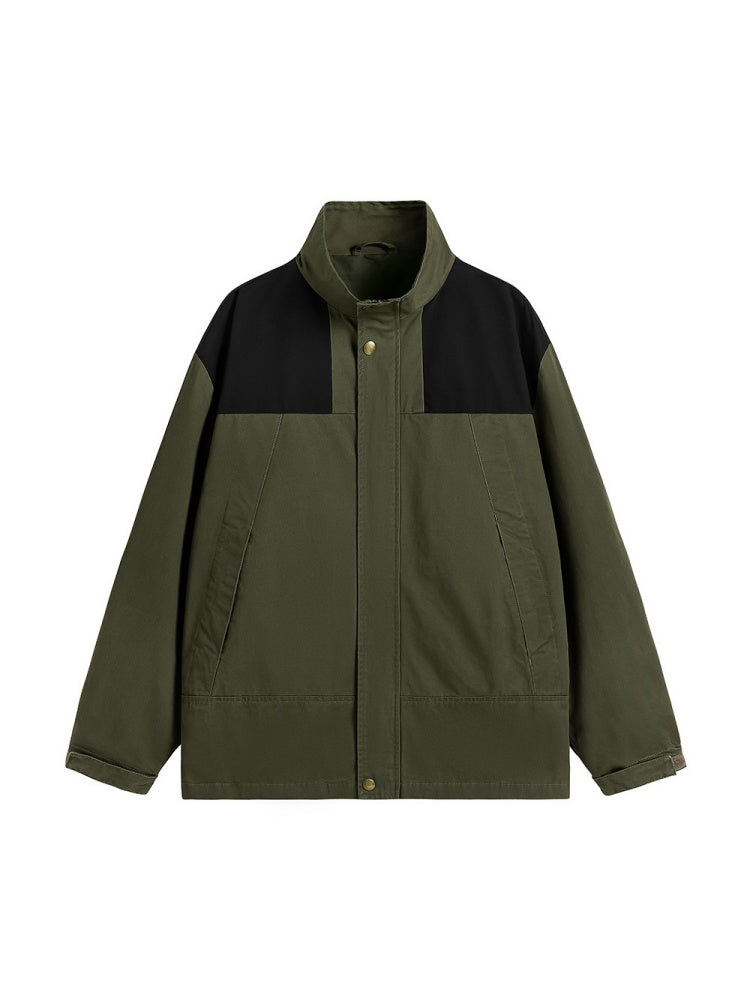 Splicing Contrasting Colors Design Windproof All-match Leisure Jackets