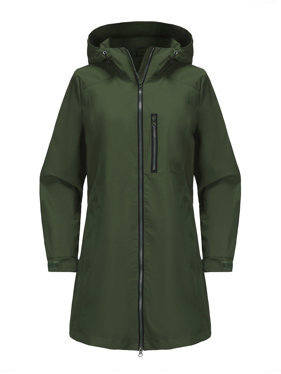 Outdoor Sports Water Proof Hooded Long Sleeve Loose Leisure Windproof Zipper Jackets