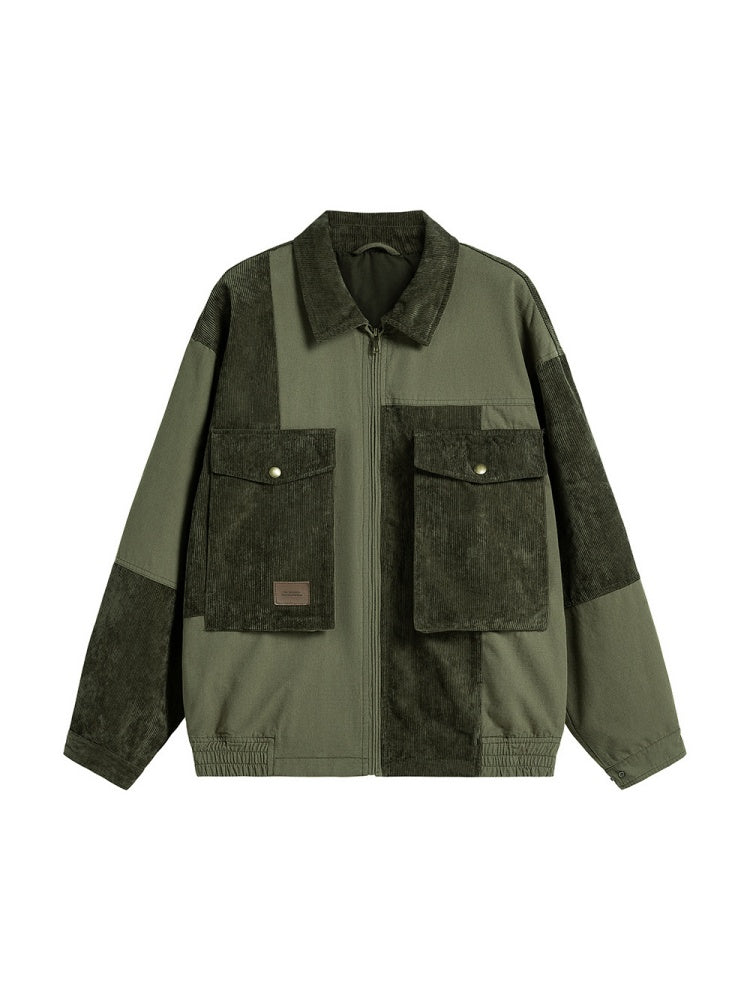 Splicing Contrasting Colors Design Outdoor Leisure All-match Lightweight Work Jacket