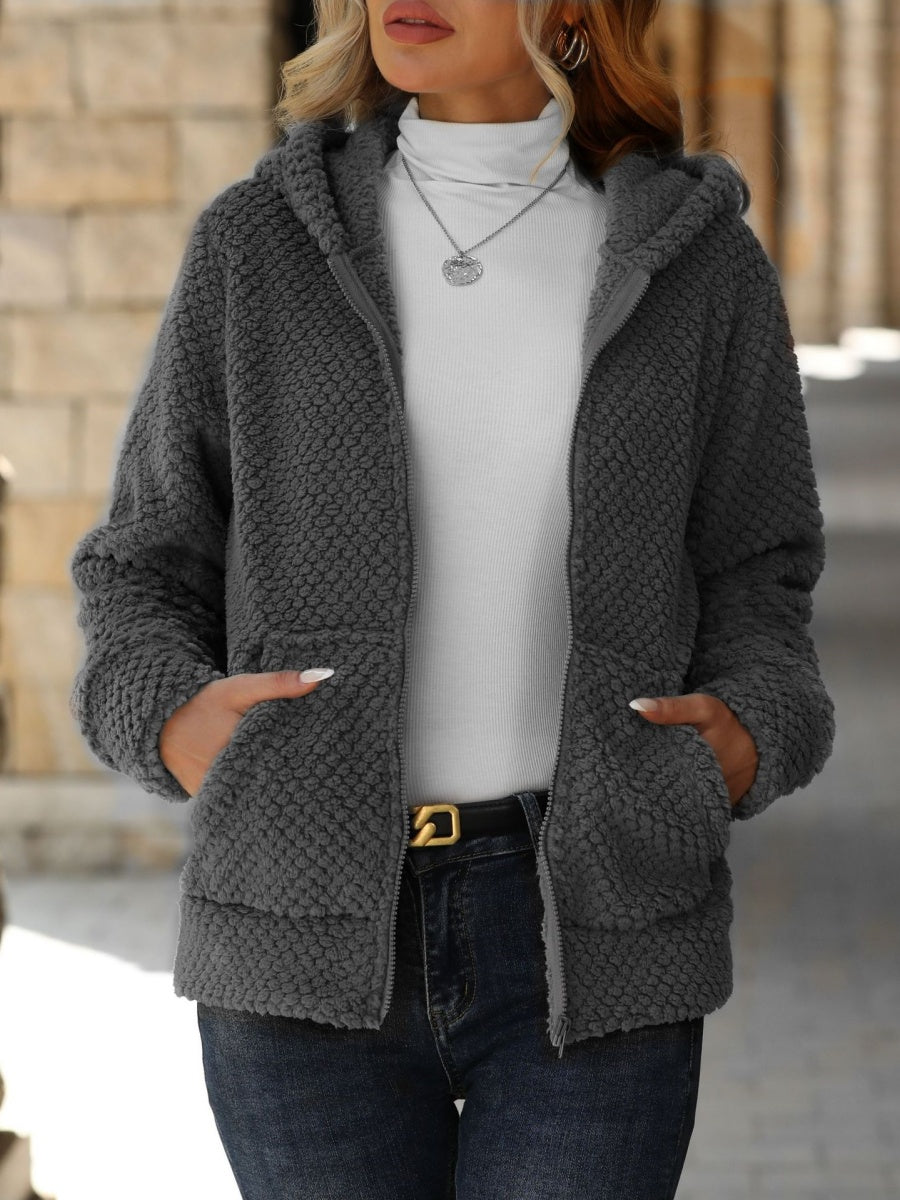 Cardigan Pockets Hooded Jacket