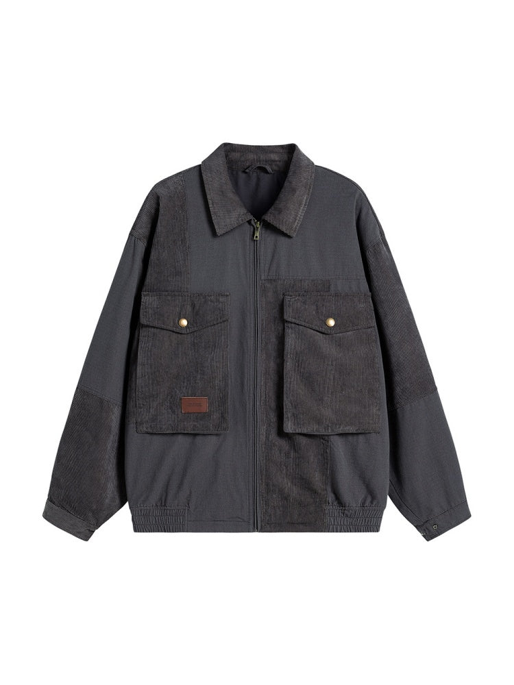 Splicing Contrasting Colors Design Outdoor Leisure All-match Lightweight Work Jacket