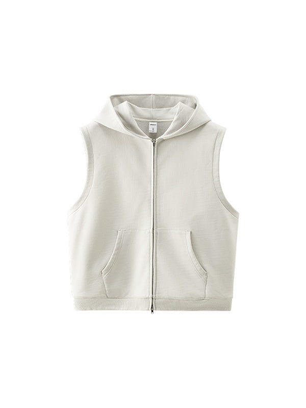 420G Heavy Double-ended Zipper Hoodies Vest Jacket