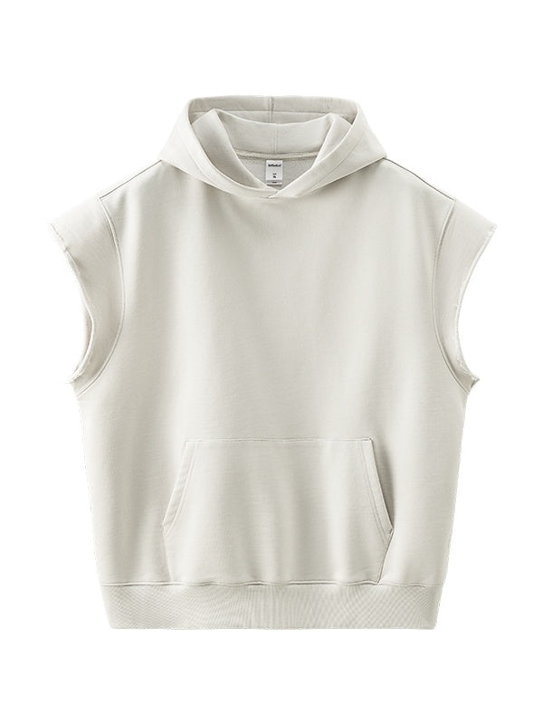 Street Rolled Sleeveless Hoodies Waistcoat Vest