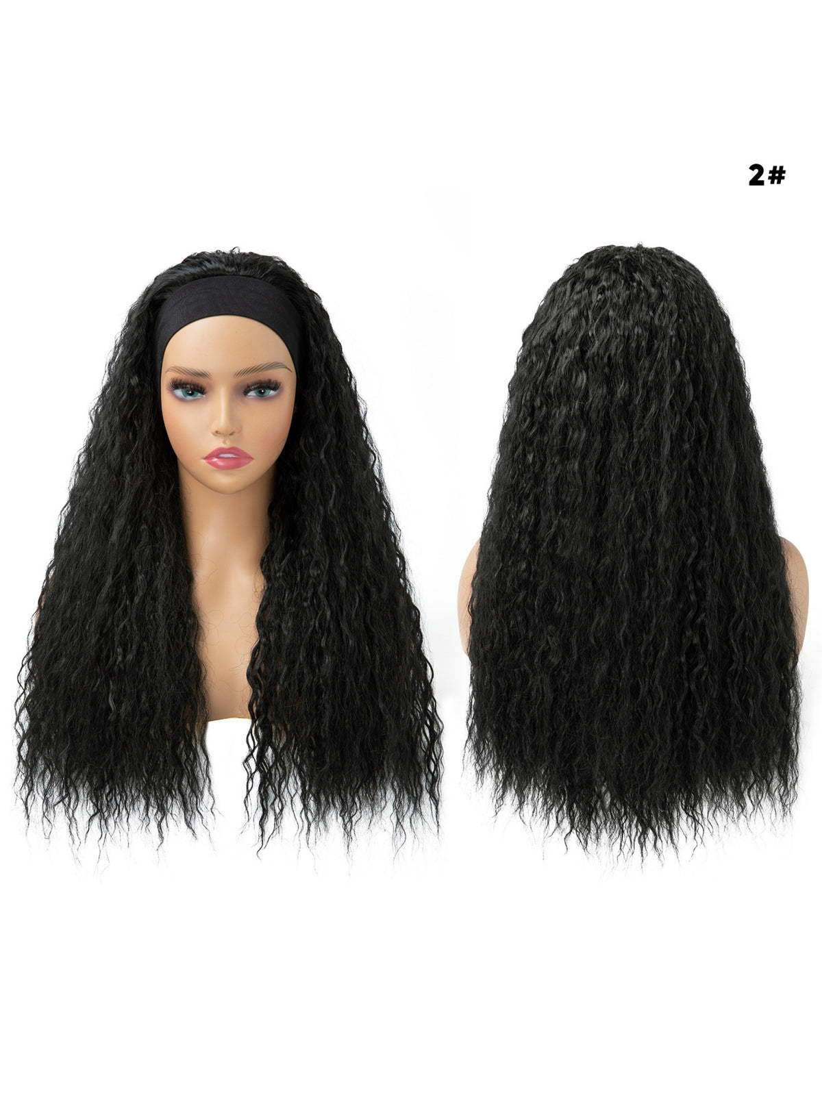 Long Curly Wool Hair With Half-head Wig Made Of Synthetic Fibers