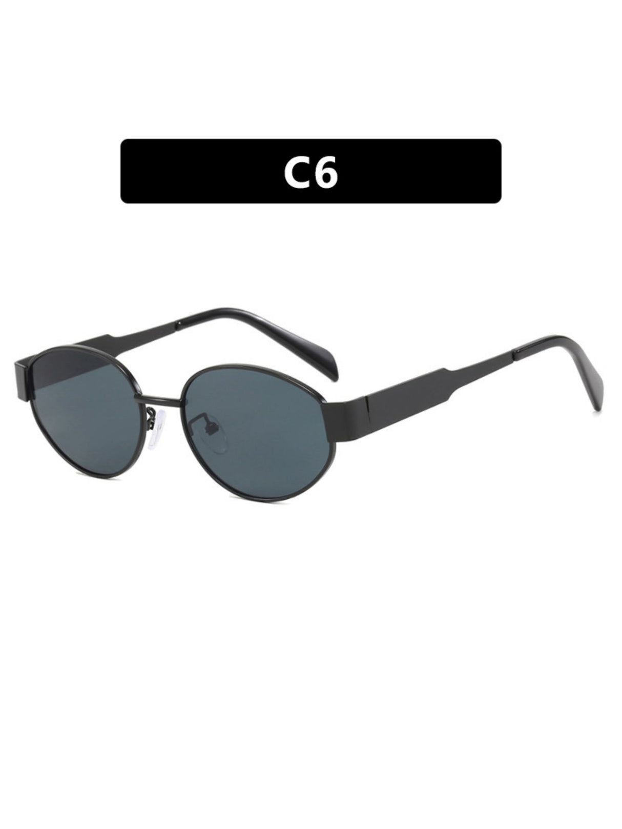 Retro-Sonnenbrille aus Metall, oval