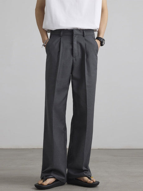 Liber Autumn Men's Pocket decoration Solid Color Pants
