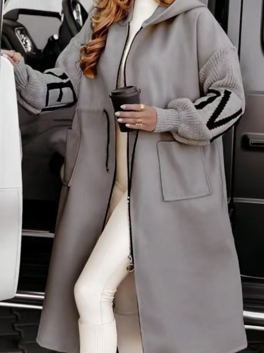 Liber Autumn Women's Pocket Letter Drawstring Long Trench Coats