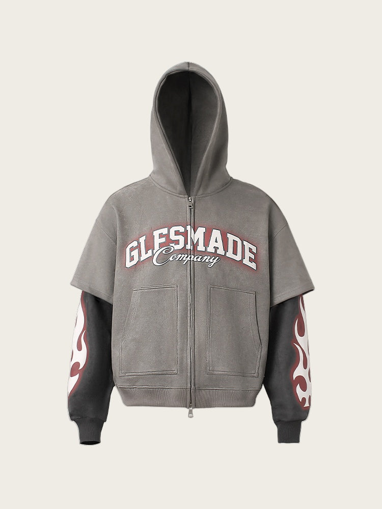 Neutral wear Printed Creativity Fake two-piece sweatshirt