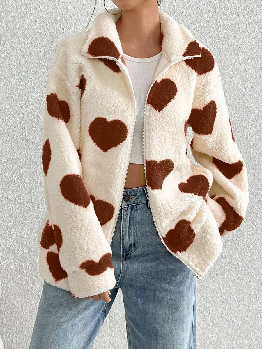 Christmas Cardigan Zipper Heart Jacket
