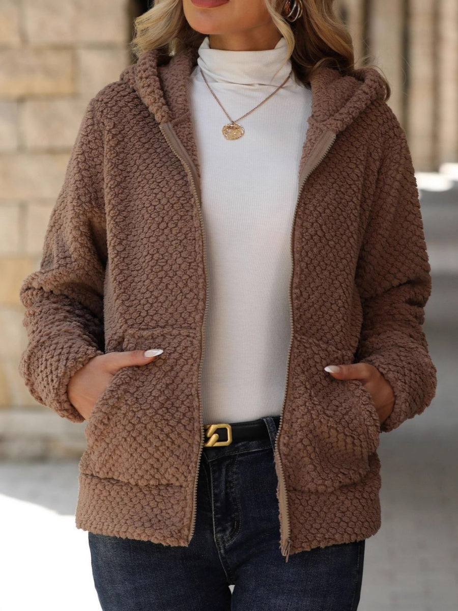 Cardigan Pockets Hooded Jacket