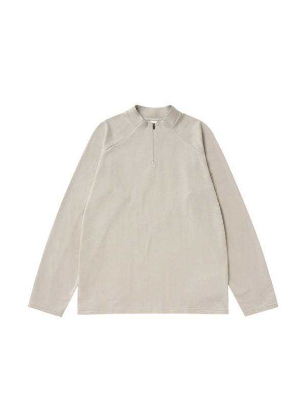 Liber Autumn Neutral wear Zipper decoration Solid Color T-shirts