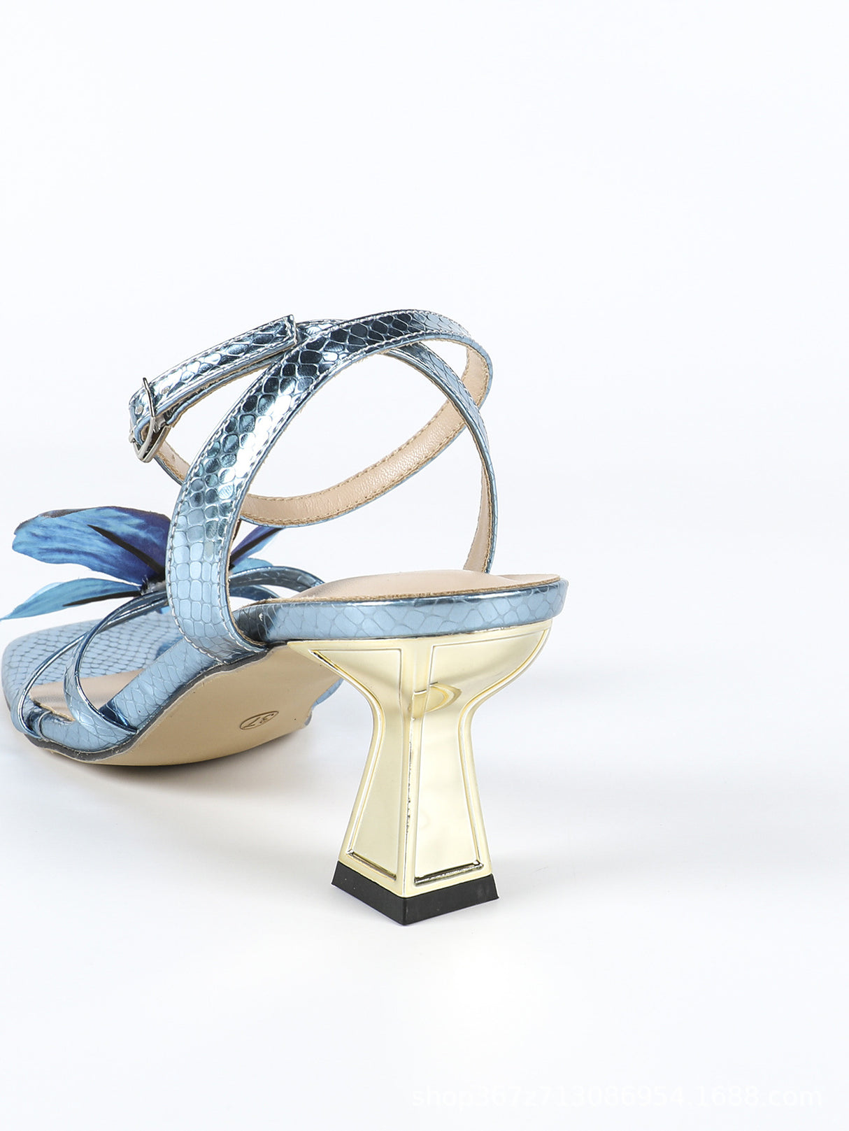 3D Butterfly Iridescent High-Heeled Sandals