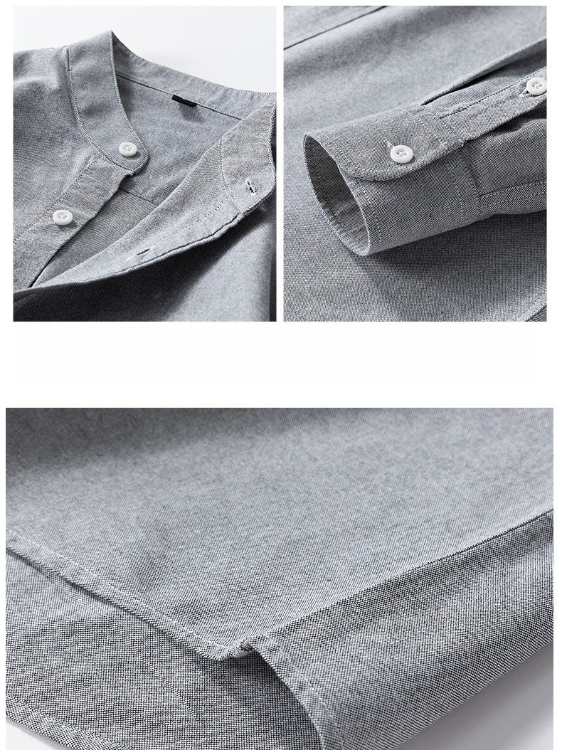 Liber Summer Men's Pocket decoration Solid Color Shirts