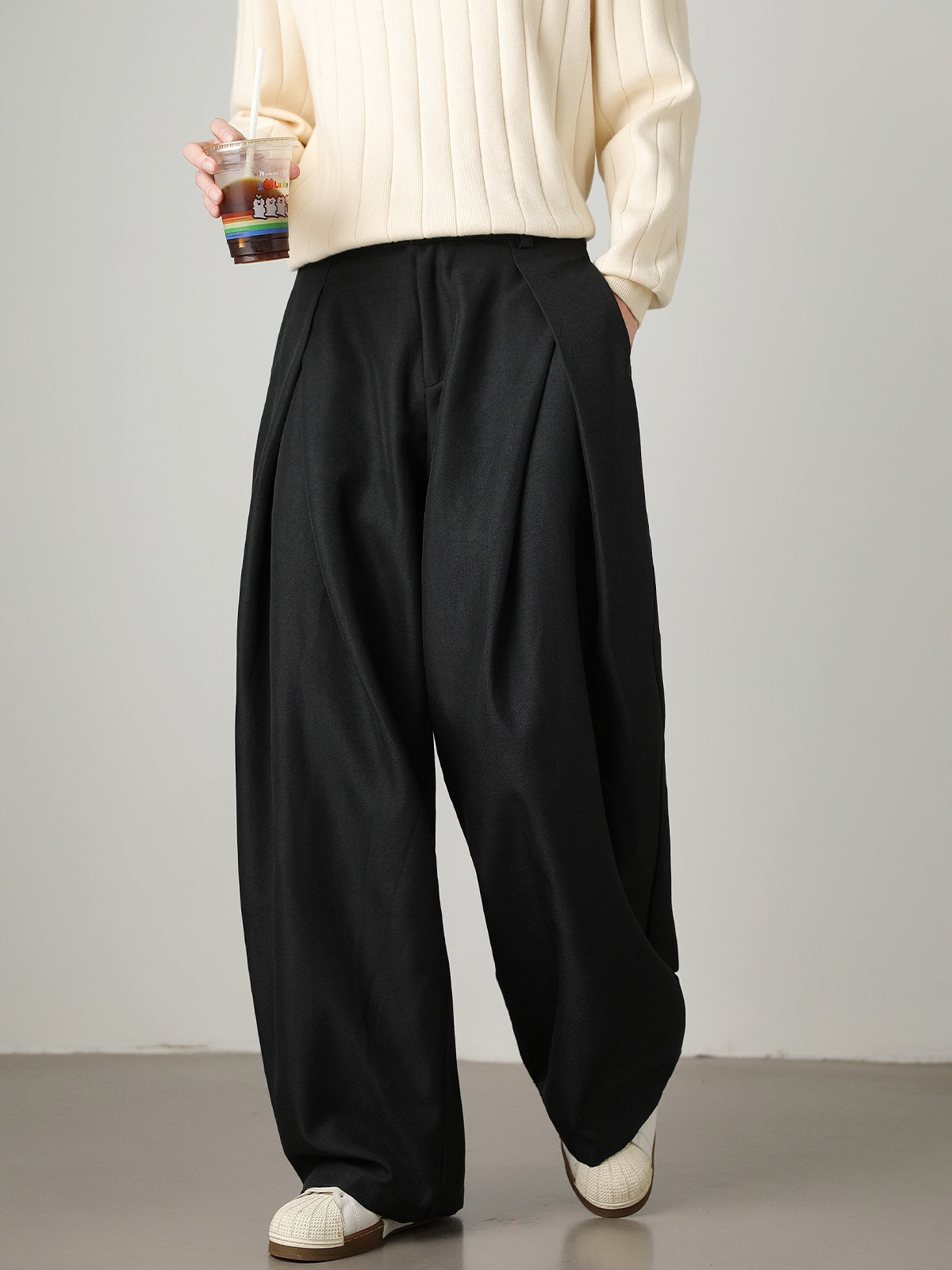 Liber Autumn Men's None Solid Color Pants