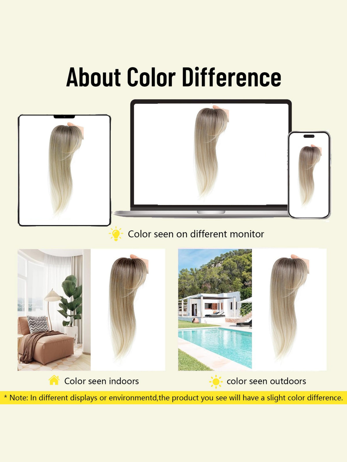 Invisible, Seamless Synthetic Long Wig That Covers Gray Hair