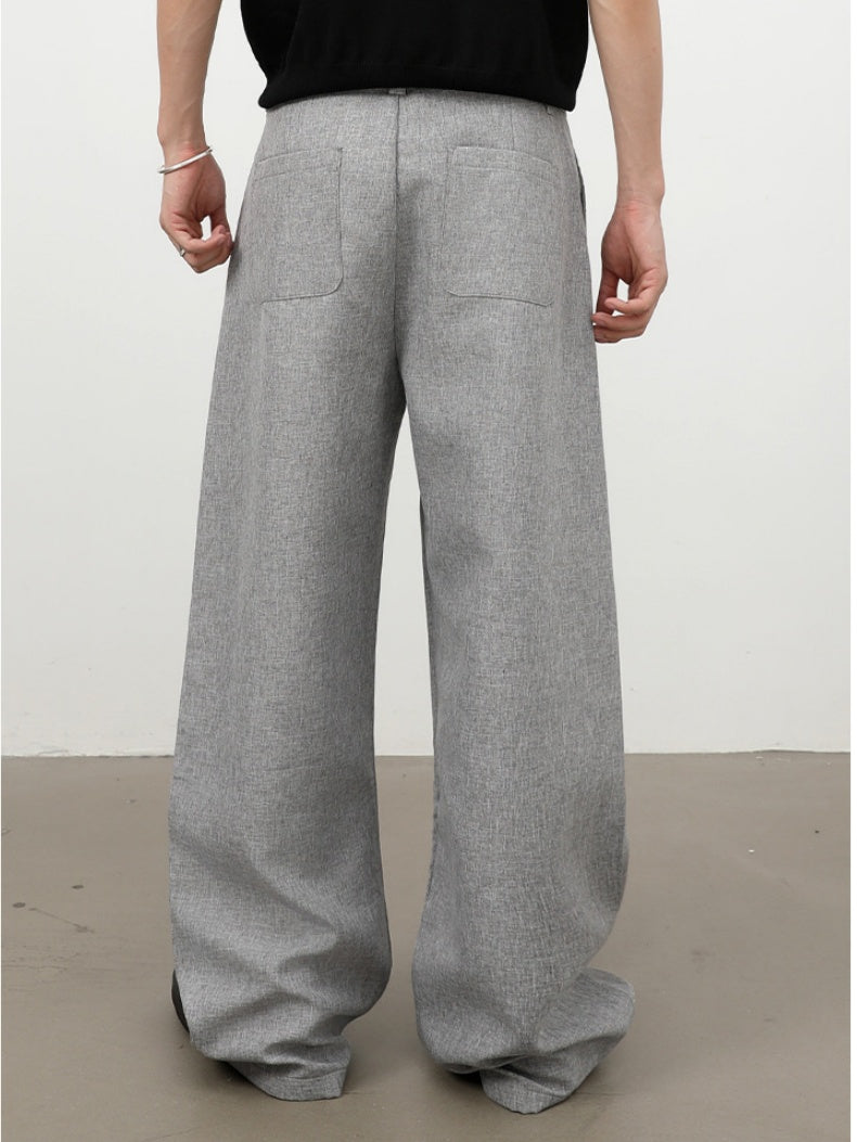 Old Money Style Double Pleat Straight-fit Dress Pants Pants