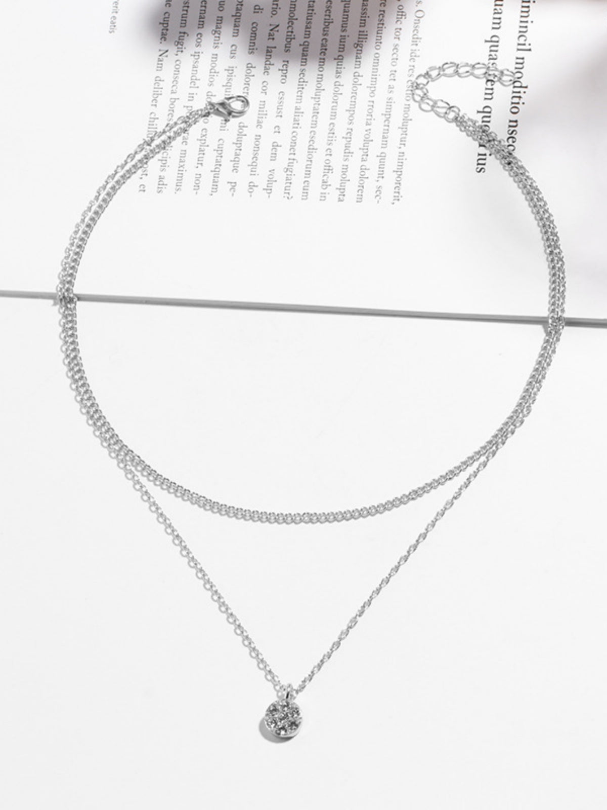 Diamond-set Multi-layered Pendant Necklace