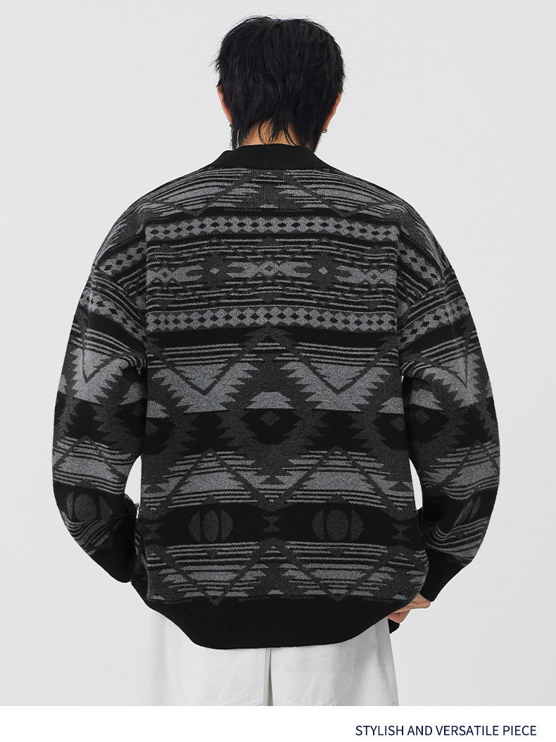 Contrasting Colors Ethnic Style Leisure Sweaters Cardigan