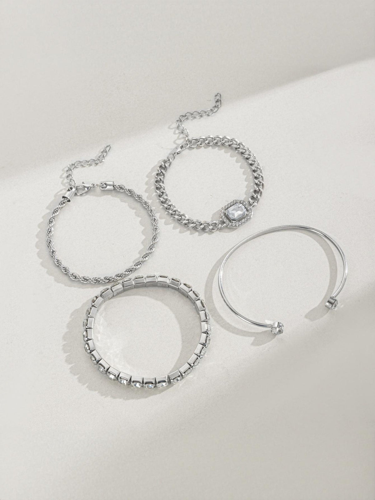 Diamond-encrusted Bracelet Set