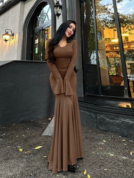 Liber Autumn Women's Splicing Maxi Dresses