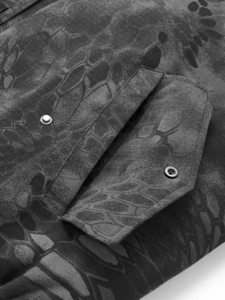 Camouflage Stand Collar Snake Scale Pattern Windproof Keep Warm Jackets