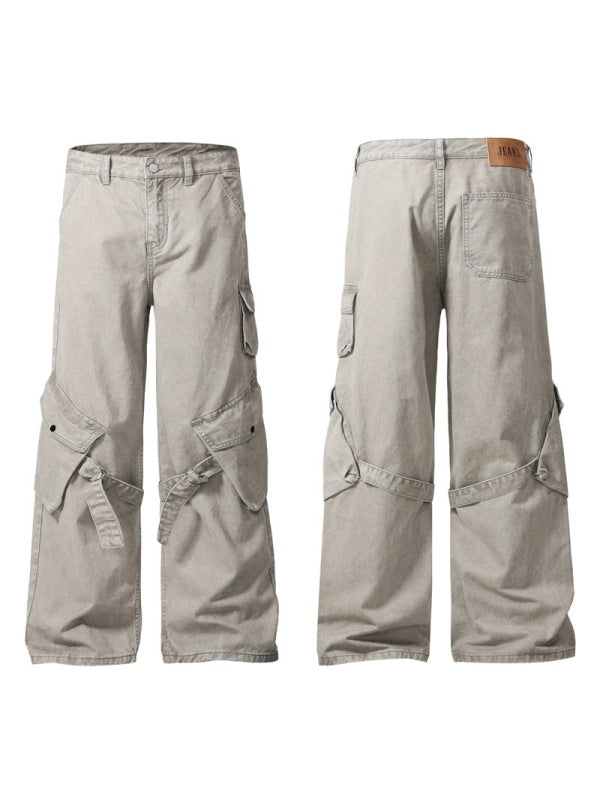 Baggy Straight-Leg Patch-Pocket Cargo Pants