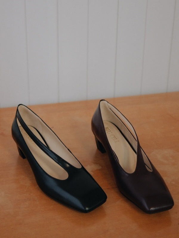 BIUCILI | Leading Lady Designer Women's Shoes, French Square Toe, Hollow Design, Elegant High Heels.