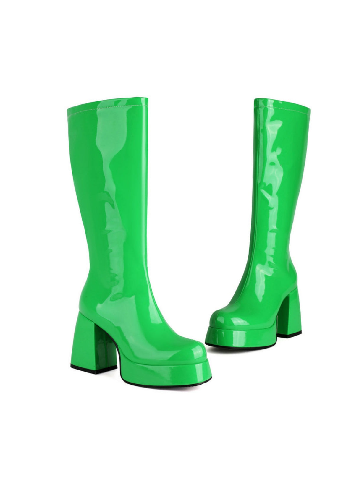 Colorful Platform High-heeled Fashion Mid-calf Boots