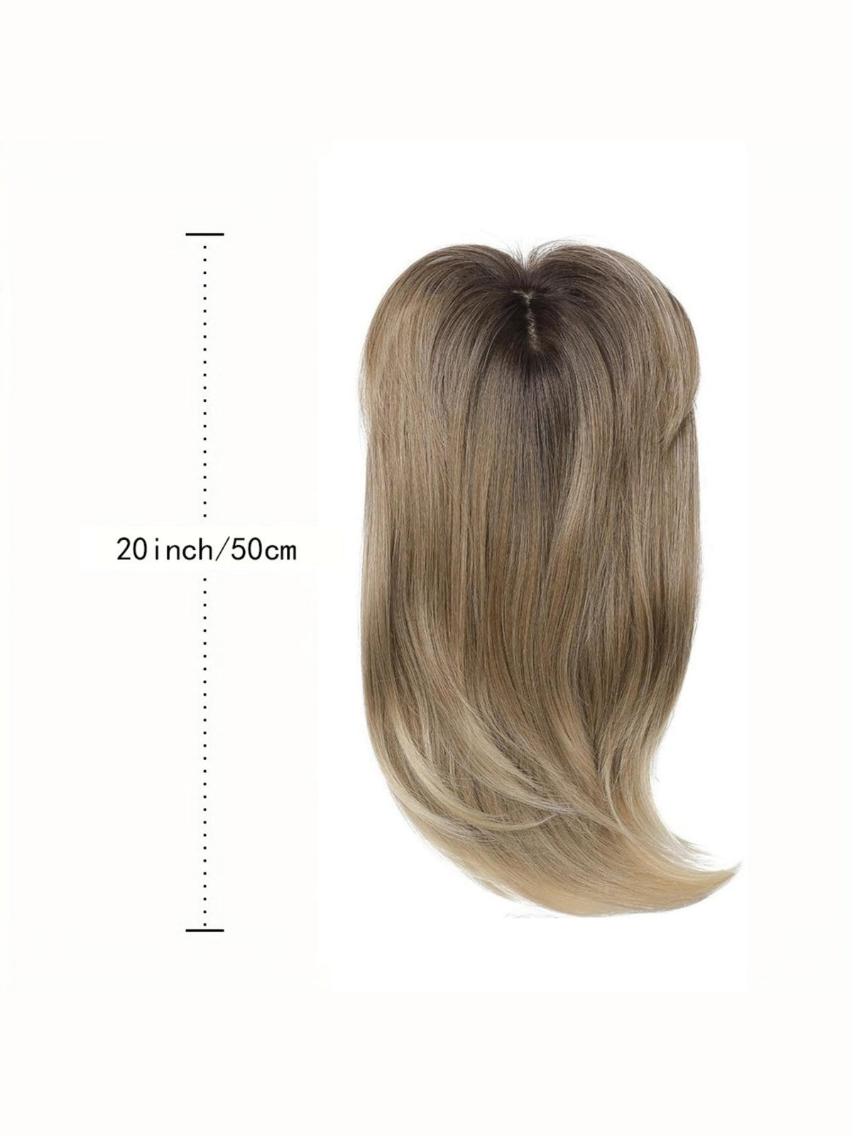 Invisible, Seamless, Long, Curly Wig With White Hair Covering
