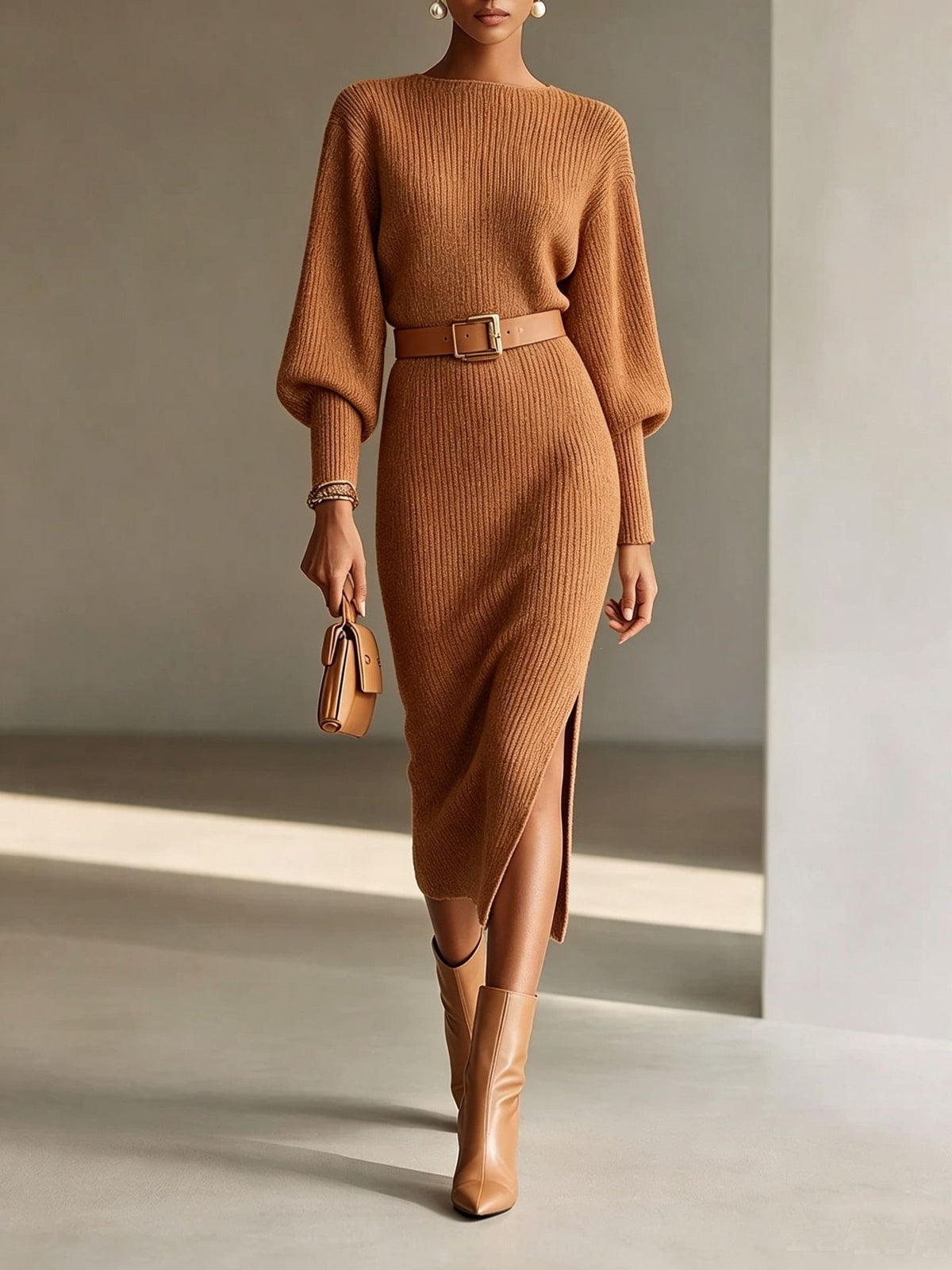 French-style Elegant Off-the-shoulder Long-sleeved Sweater