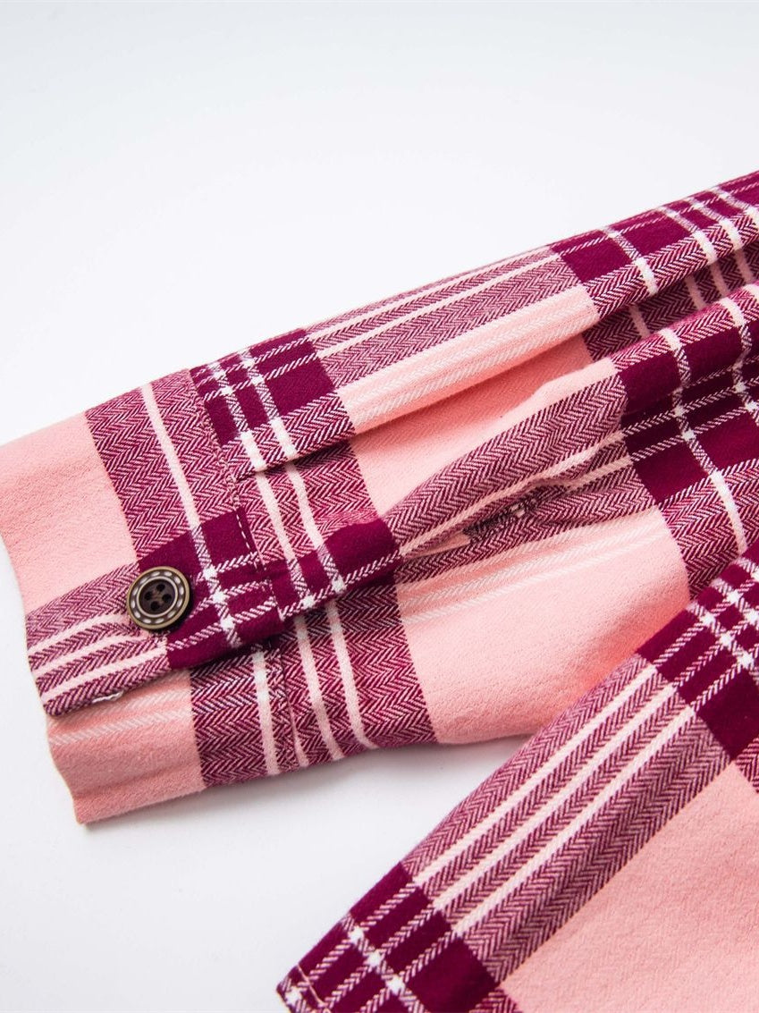 Liber Autumn Neutral wear Tie Plaid Shirts