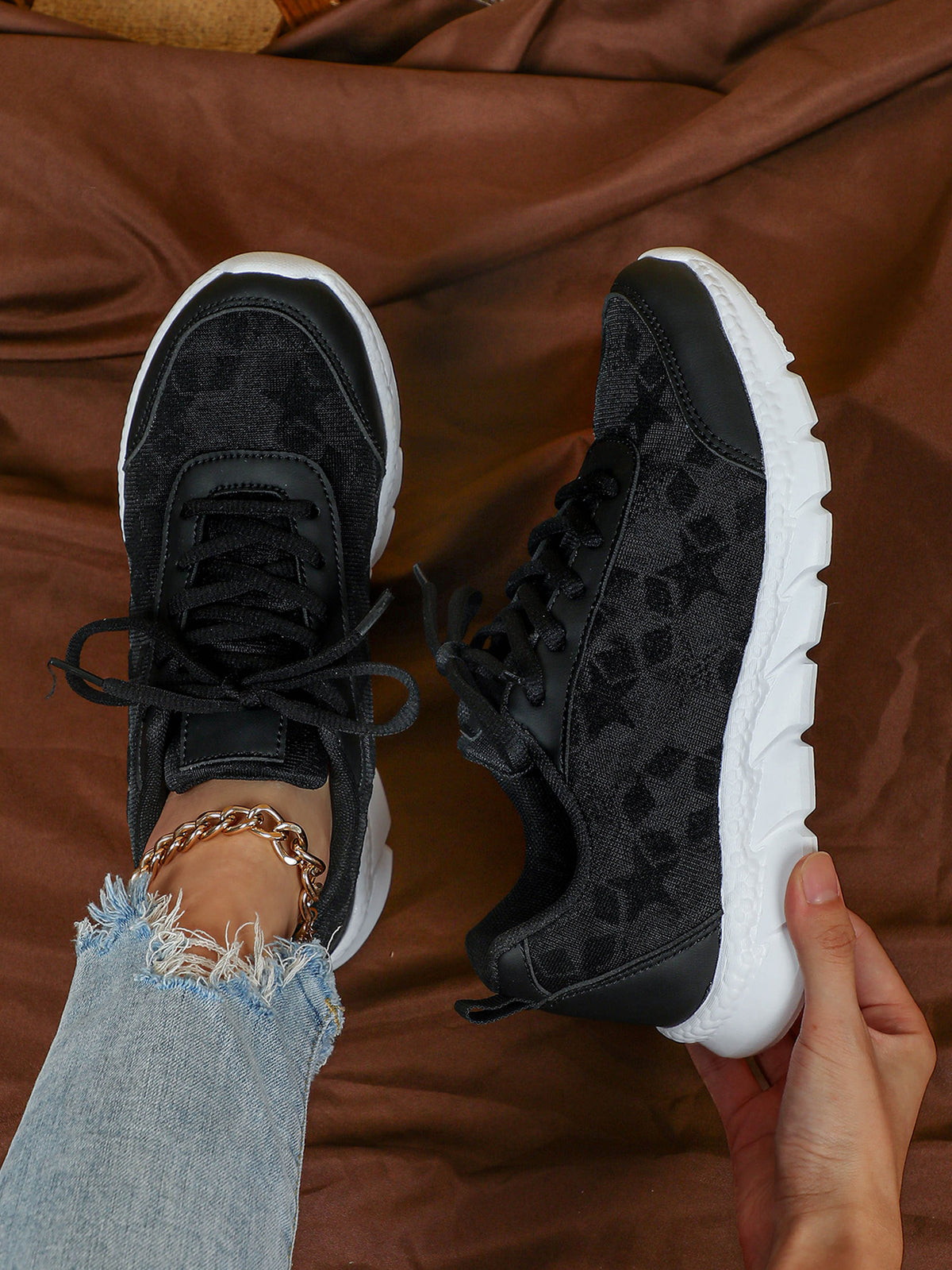 Floral Mesh Women's Casual Sneakers