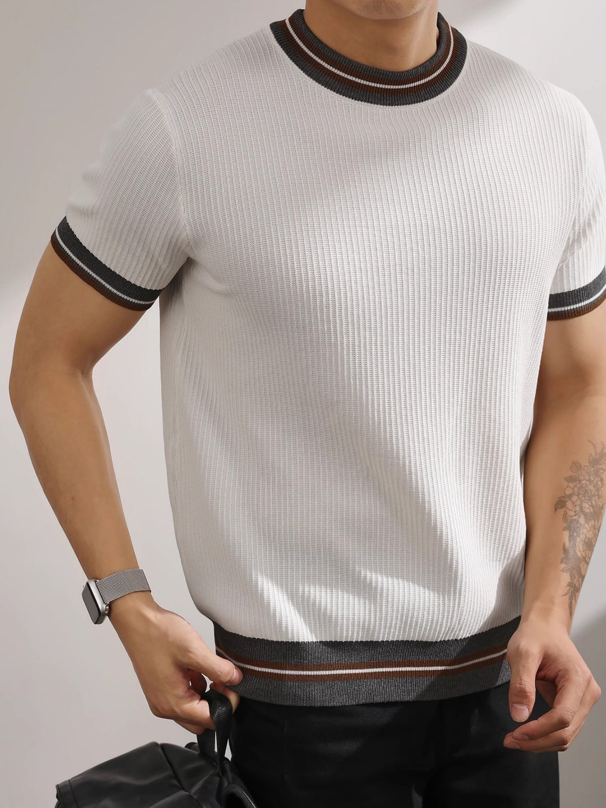 Color Matching Stripes Old Money Style T-shirts