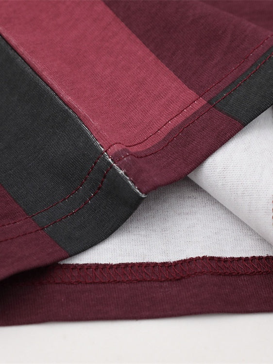 Plaid Ins Hip Hop Color-blocked POLO Shirt