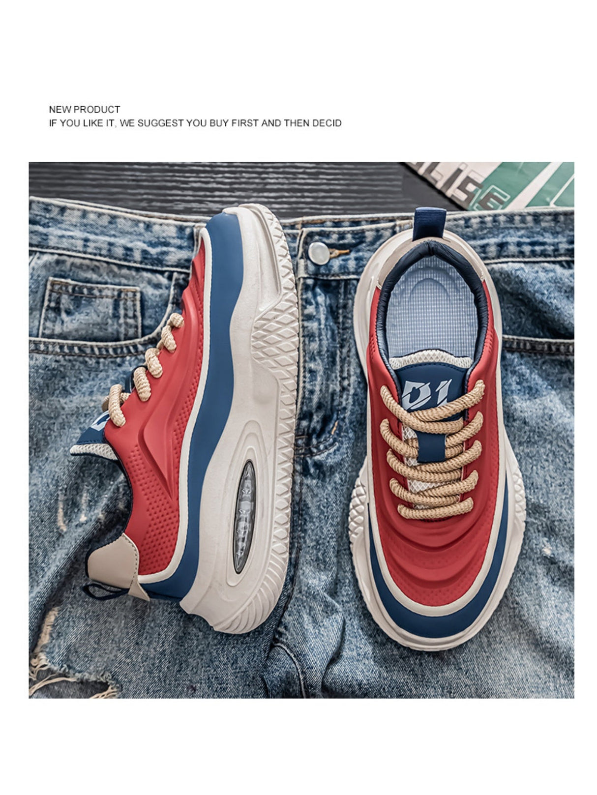 Liber Four Seasons Colorblock Thick-soled Men's Casual Sports Shoes