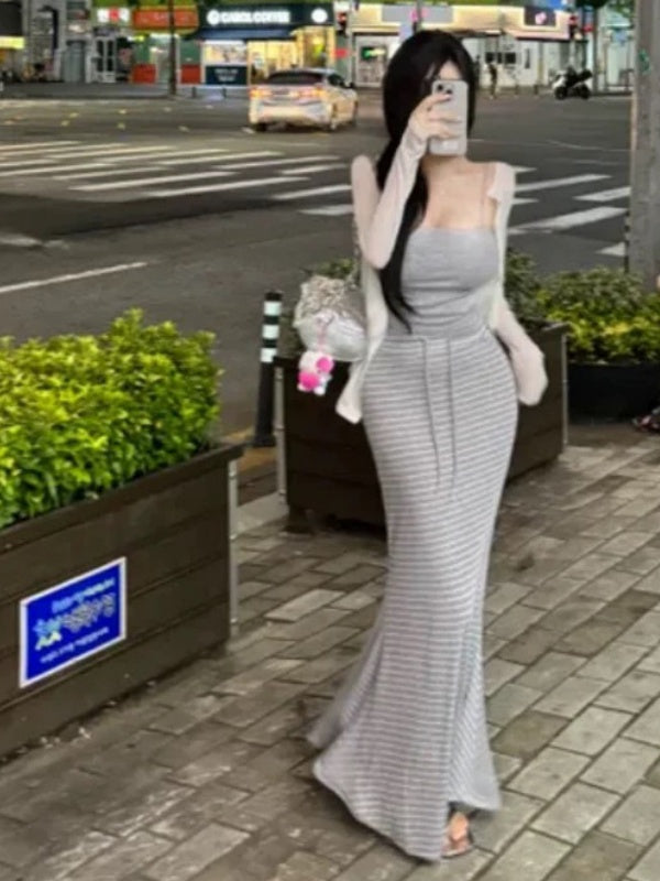 Elegant And Slimming Striped Fishtail Skirt