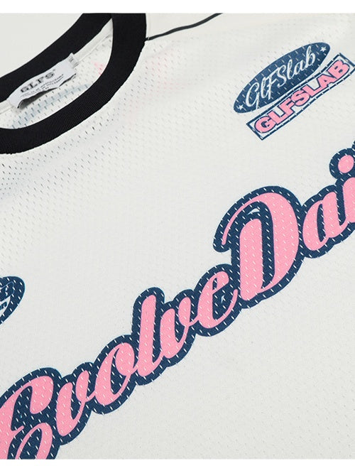 Liber Autumn Neutral wear Printed Letter T-shirts